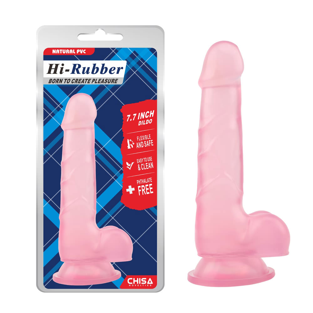 7.7 လက်မ Slim Dildo- ပန်းရောင်