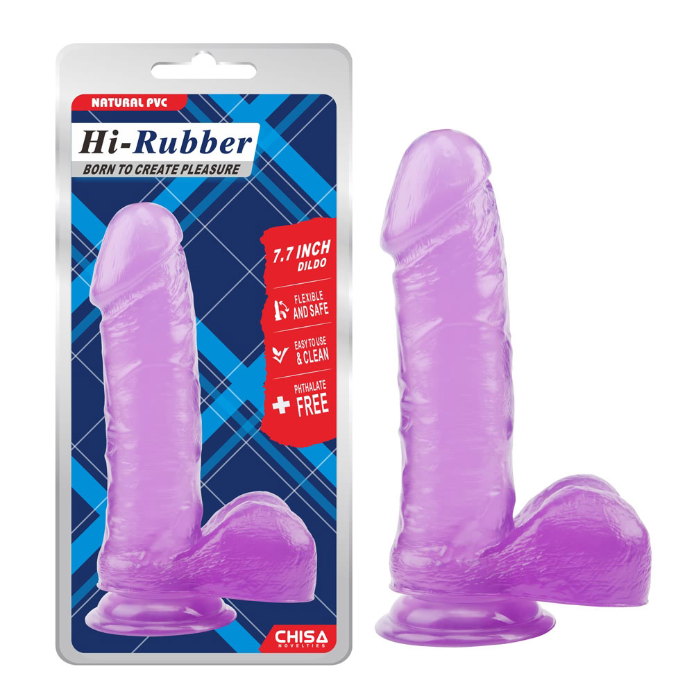 7.7 လက်မ Dildo-ခရမ်းရောင်